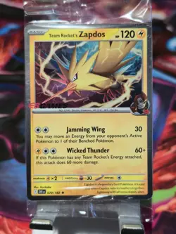SEALED Team Rocket's Zapdos 70/180 DESTINED RIVALS EB GAMES Stamped Promo - Image 1