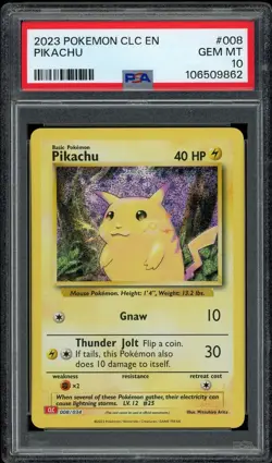 PSA 10 Pikachu 008/034 Pokemon Classic Collection CLC 2023 Mint English Card - Image 1