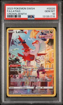PSA 10 Latias GG20/GG70 Pokemon Crown Zenith Full Art SWSH 2023 GEM MINT - Image 1