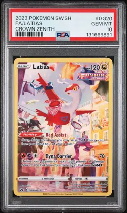Pokemon Latias GG20/GG70 Crown Zenith Galarian Gallery Full Art Psa 10 - Image 1