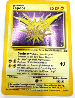 Pokemon Karte TCG Zapdos 15/62 Fossil Holo Rare Vintage WOTC LP Deutsch - Image 1
