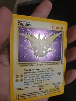 Zapdos 15/62 Pokemon Fossil Holo Rare Card Vintage WOTC LP+ - Image 3