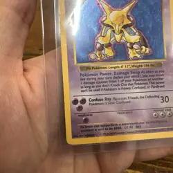 Pokemon TCG WOTC 1999 Alakazam 1/102 Base Set Shadowless Holo UNGRADED scratched - Image 5