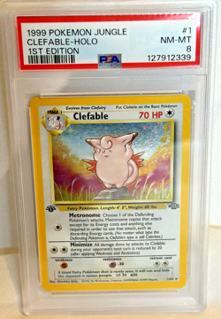 1999 Pokemon Jungle Clefable Holo 1st Edition PSA 8 - Image 1