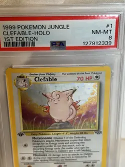 1999 Pokemon Jungle Clefable Holo 1st Edition PSA 8 - Image 2