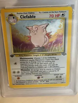 1999 Pokemon Jungle Clefable Holo 1st Edition PSA 8 - Image 3
