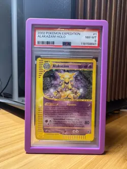 2002 POKEMON EXPEDITION #1 ALAKAZAM-HOLO PSA 8 - Image 1