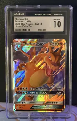 CGC Gem Mint 10 Charizard GX SM211 BLACK STAR PROMO Holo Pokemon Card - Image 1