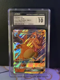 CGC Gem Mint 10 Charizard GX SM211 BLACK STAR PROMO Holo Pokemon Card - Image 2
