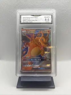 2019 Pokemon Sun & Moon Hidden Fates CHARIZARD GX SM211 Black Star Promo GMA 8.5 - Image 1