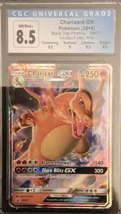 Pokemon TCG Charizard GX SM Black Star Promo SM211 Holo Promo CGC 8.5 NM/Mint+ - Image 1