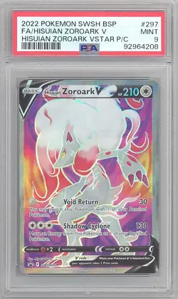 PSA 9 - Pokemon Card Promo #SWSH297 - HISUIAN ZOROARK V (holo-foil) - MINT - Image 1