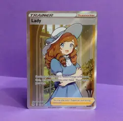 Lady 193/196 Pokemon Card SWSH Lost Origin Full Art Trainer Holo Ultra Rare NM - Image 1