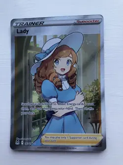 Lady 193/196 Pokemon Card SWSH Lost Origin Full Art Trainer Holo Ultra Rare NM - Image 1