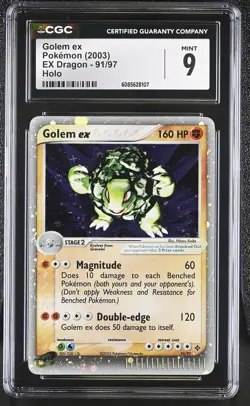 CGC 9 MINT Golem ex 2003 EX Dragon 91/97 Holo Pokemon Card - Image 1
