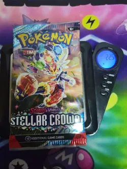 🔥 VERY HEAVY 🔥 22.5g Pokemon TCG Stellar Crown Booster Pack FACTORY SEALED!! ✅ - Image 1