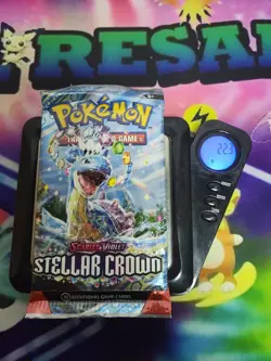 🔥 VERY HEAVY 🔥 22.3g Pokemon TCG Stellar Crown Booster Pack FACTORY SEALED!! ✅ - Image 1