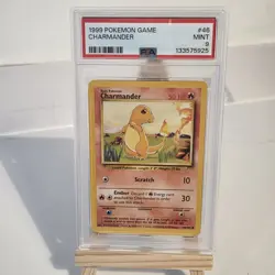 PSA 9 Charmander 46/102 Pokemon Base Set 1999 Non Holo Graded Card - Image 1