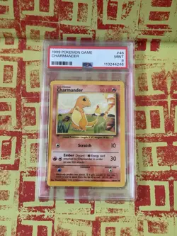 PSA 9 Charmander 46/102 Pokemon Base Set 1999 Non Holo Graded Card - Image 1