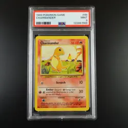 PSA 9 Charmander 46/102 Pokemon Base Set 1999 Non Holo Graded Card - Image 1