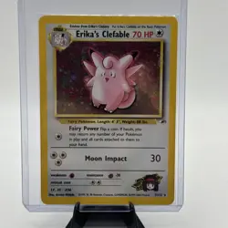 Erika's Clefable - 3/132 - Pokemon Gym Heroes Unlimited Holo Rare Card WOTC LP - Image 1