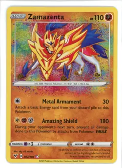 Zamazenta 102/185 Amazing Rare Holo Vivid Voltage Pokemon Card - Image 1