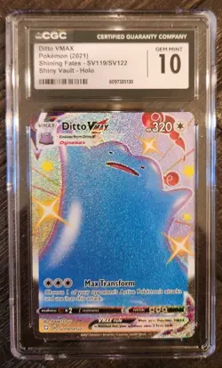 Pokemon Ditto VMAX Holo Shiny Ultra Rare Card SV119/SV122 Shining Fates CGC 10 - Image 1