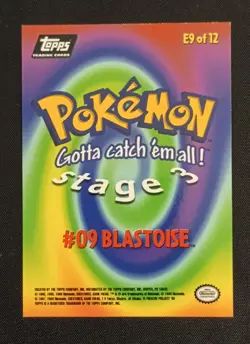 Blastoise #09 E9 Rainbow Foil Card Topps Pokemon First Movie - Image 3