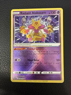 Radiant Alakazam - 059/195 - Pokemon Silver Tempest Radiant Rare Card NM - Image 1