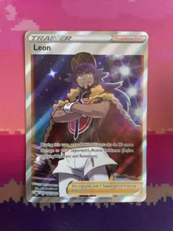 Pokemon Card Leon 182/185 Ultra Rare Full Art Vivid Voltage Near Mint - Image 1