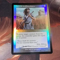 Swords To Plowshares X1 Mtg FNM Friday Night Magic Promo Nm Foil Retro - Image 1