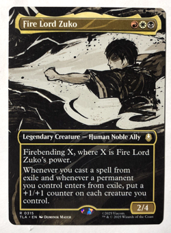 Fire Lord Zuko BORDERLESS 315 Avatar: The Last Airbender MTG Magic NM - Image 1