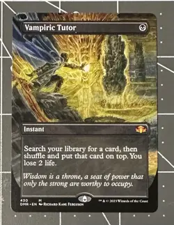 MTG Vampiric Tutor (Borderless) Dominaria Remastered #430 - Image 1