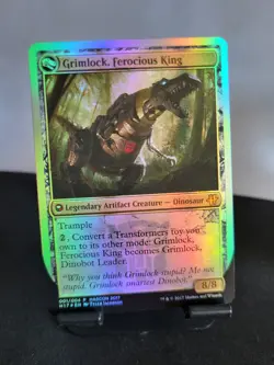 Grimlock Dinobot Leader / Grimlock Ferocious King Hascon 2017 Foil NM ENG MTG - Image 2