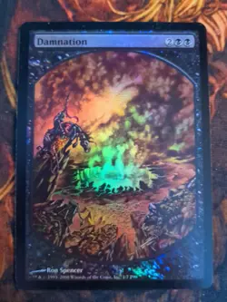 MTG Damnation TEXTLESS FOIL from Promotional. MP. - Image 1