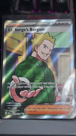 Lt. Surge's Bargain 170/132 Ultra Rare Full Art Pokemon Mega Evolution NM - Image 1