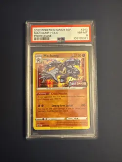 Machamp - (Prerelease) SWSH243 Sword & Shield Black Star Promo Card Holo PSA 8 - Image 1