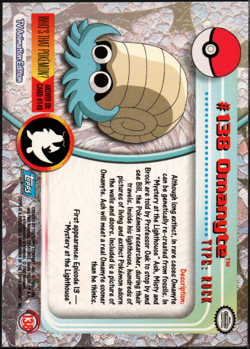 2000 Topps Pokemon TV Animation Edition Series 3 Non Holo #138 Omanyte - Image 2