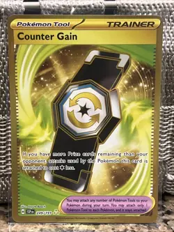 Pokemon TCG Counter Gain 249/191 Surging Sparks Hyper Rare Gold Trainer - Image 1