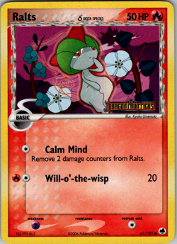 Pokemon TCG Ralts EX Dragon Frontiers 61/101 Reverse Holo Common LP - Image 1