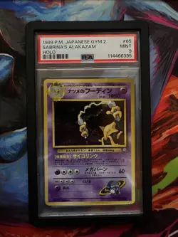 1999 Pokemon Japanese Gym 2 - Sabrina's Alakazam #65 Holo - PSA 9 with Protector - Image 1