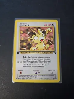 Pokemon Team Rocket-1st Edition Meowth 62/82 Regular Vintage - Image 1