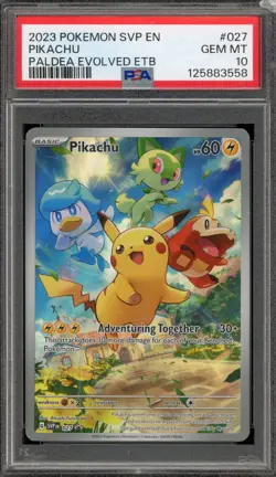 Pokemon Pikachu Paldea Evolved ETB Promo SVP EN 027 CRACKED SLAB PSA 10 Gem Mint - Image 1