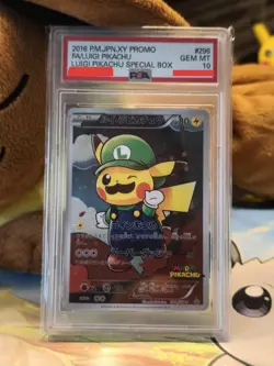 Pokemon 2016 Luigi Pikachu Promo #296 - PSA 10 GEM MINT - Japanese XY - Image 1