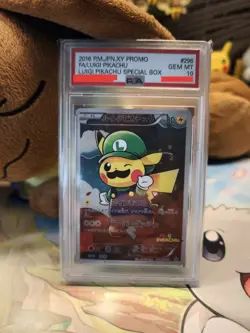 Pokemon 2016 Luigi Pikachu Promo #296 - PSA 10 GEM MINT - Japanese XY - Image 2