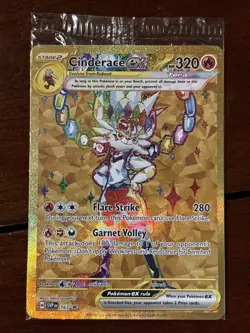 Pokemon Scarlet & Violet Promo Sealed Cinderace Ex 163 Gold Holo - Image 1