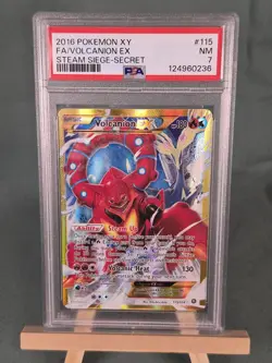Pokemon Volcanion EX 115/114 Secret Rare Holo XY Steam Siege PSA 7 2016 - Image 1