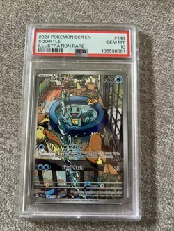 2024 Pokemon Squirletle 148/142 Stellar Crown PSA 10 Illustration Rare - Image 1