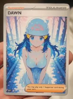 Dawn - Pokemon - Waifu - Goddess - DIY - Full Art - Glossy - Trainer Card - Image 1