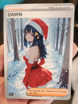 Dawn - Pokemon - Waifu - Goddess - DIY - Full Art - Glossy - Trainer Card - Image 1